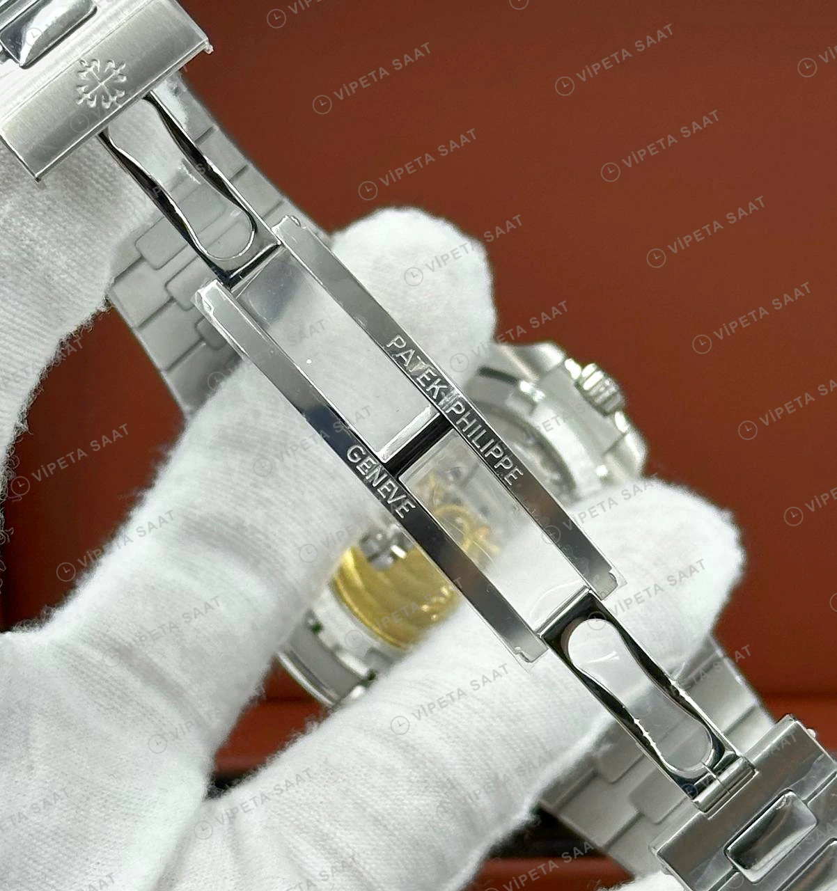 Patek Philippe Nautilus 5711 40 mm Beyaz Kadran Çelik Super Clone ETA Eta Saat detay 4