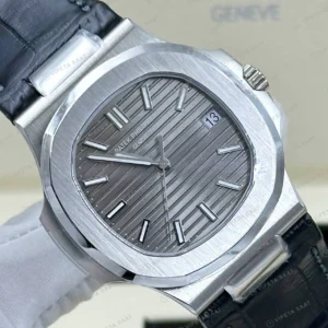 Patek Philippe Nautilus 5711 40 mm Gri Mavi Kadran Çelik Super Clone ETA Eta Saat karşıdan görünüm
