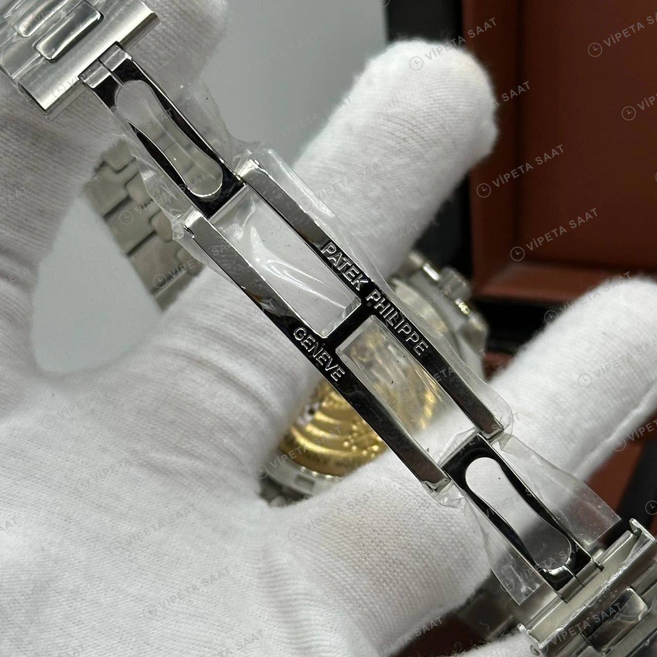 Patek Philippe Nautilus 5711 40 mm Tiffany Mavi Kadran Çelik Super Clone ETA Eta Saat detay 6