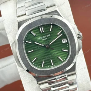 Patek Philippe Nautilus 5711 40 mm Yeşil Kadran Dokulu Çelik Bileklik Super Clone ETA Eta Saat yan görünüm