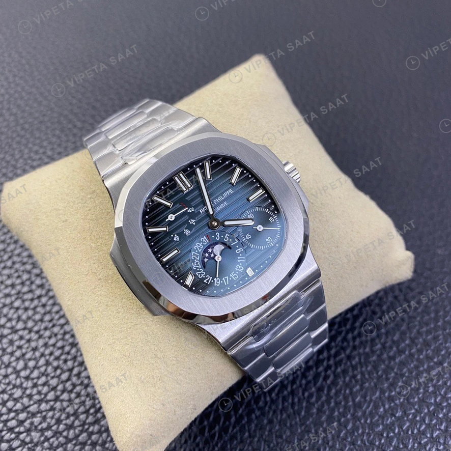 Patek Philippe Nautilus 5712 Mavi Kadran Celik Kordon Super Clone Eta Eta Saat detay 6