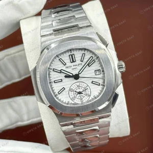 Patek Philippe Nautilus 5726 40.5 mm Beyaz Kadran Yıllık Takvim Çelik Super Clone ETA Eta Saat detay 4