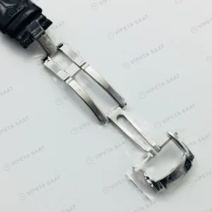 Patek Philippe Nautilus Siyah Kadran Siyah Deri Super Clone Eta Eta Saat karşıdan görünüm