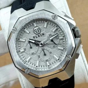 Philipp Plein Chronograph Gümüş Kronograf Çelik Özel Super Clone ETA Saat detay 4