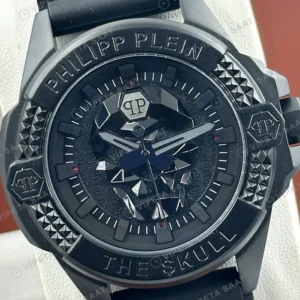 Philipp Plein The Skull Siyah Kadran Kauçuk Super Clone ETA Saat detay 5