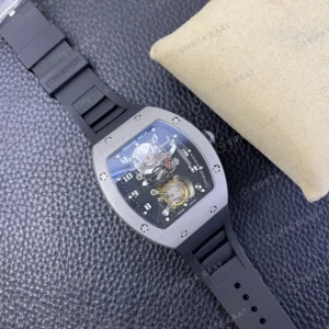 Richard Mille RM 001 Tourbillon Iskelet Kadran Kaucuk Kordon Super Clone Eta Eta Saat detay 7