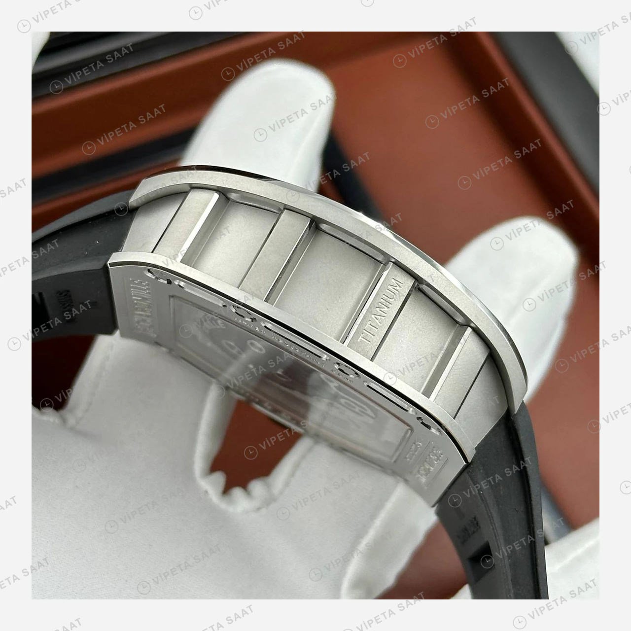 Richard Mille RM 052 Gümüş Kurukafa Skeleton Kauçuk Super Clone ETA Eta Saat detay 4