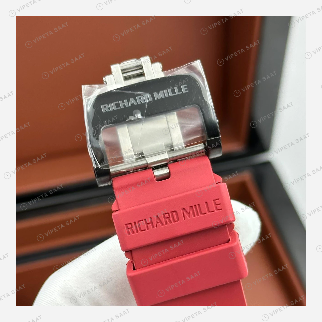 Richard Mille RM 052 Kırmızı Kurukafa Skeleton Kauçuk Super Clone ETA Eta Saat detay 6