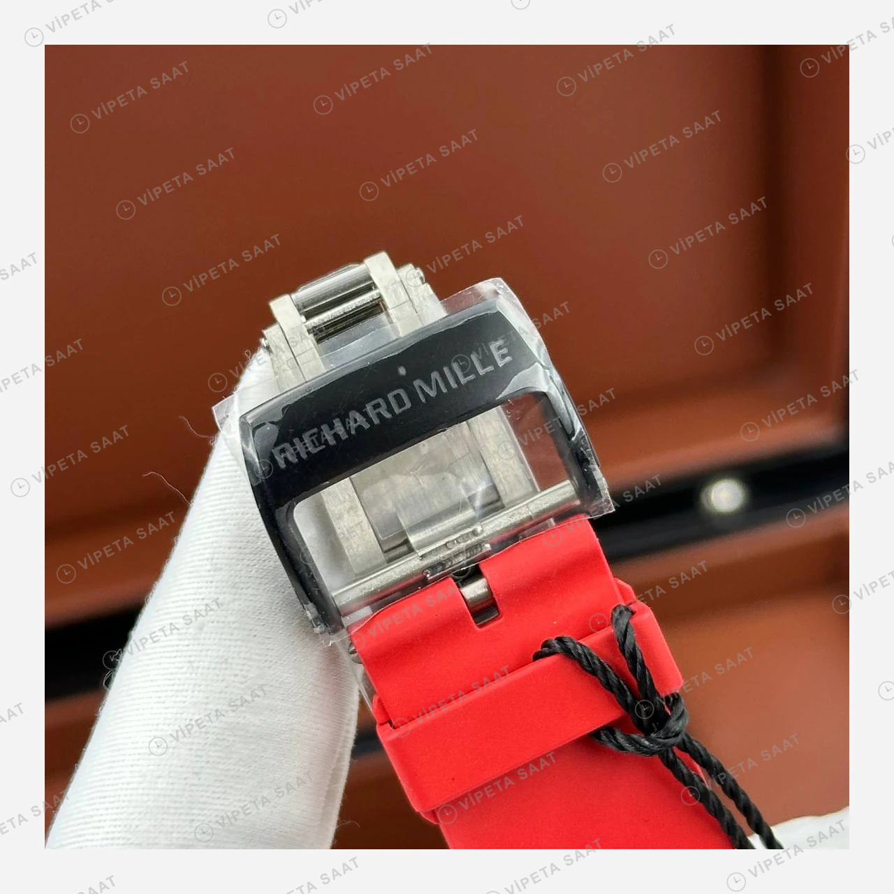 Richard Mille RM 35-02 Rafael Nadal Kırmızı Kasa Kırmızı Kauçuk Super Clone ETA Eta Saat detay 3