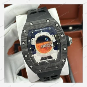 Richard Mille RM 52-05 Pharrell Astronot Mars Siyah Kasa Beyaz Kauçuk Super Clone ETA Eta Saat detay 5
