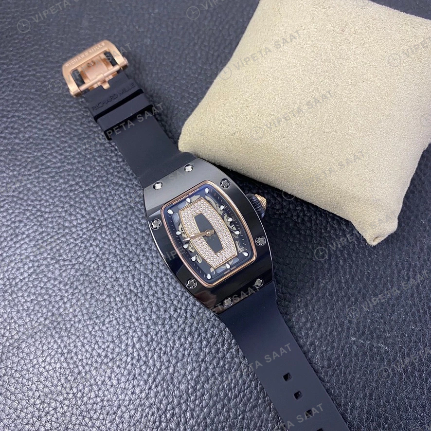 Richard Mille RM07 Iskelet Kadran Rose Kasa Kaucuk Kordon Super Clone Eta Eta Saat detay 9