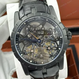 Roger Dubuis Excalibur Siyah Skeleton Çelik Super Clone ETA Saat detay 6