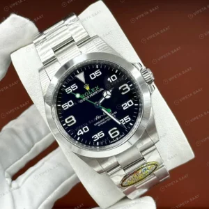Rolex Air-King 126900 Siyah Kadranlı Super Clone Eta Saat karşıdan görünüm