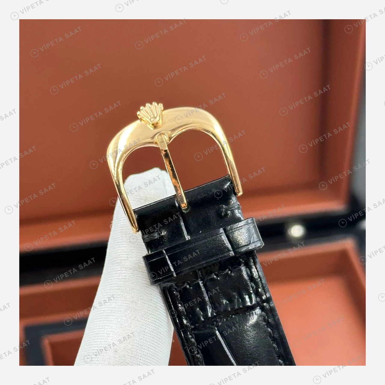 Rolex Cellini Dual Time Everose Deri Kordon Super Clone Eta Saat detay 4