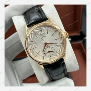 Rolex Cellini Dual Time Everose Deri Kordon Super Clone Eta Saat detay 7