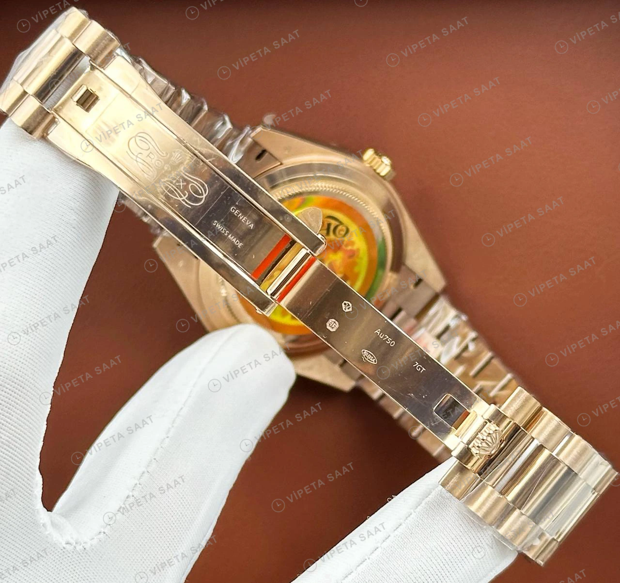 Rolex Datejust 126231 41 mm Iskelet Kadranlı Jubilee Everose Super Clone Eta Saat detay 4