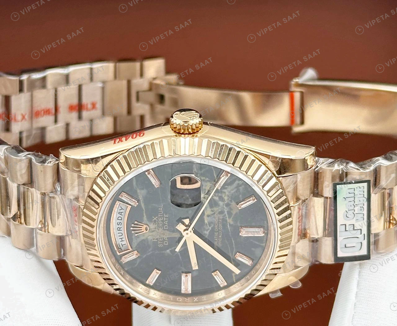 Rolex Datejust 126231 41 mm Iskelet Kadranlı Jubilee Everose Super Clone Eta Saat detay 6