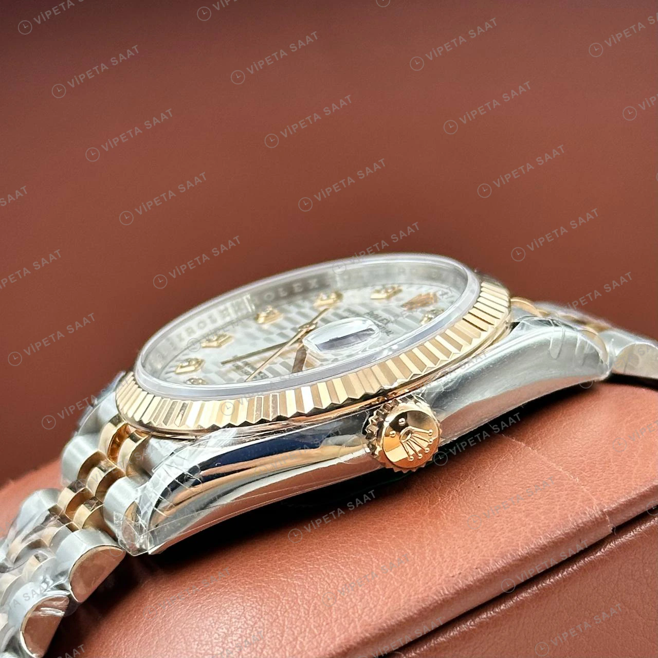 Rolex Datejust 126231 41 mm Jubilee Everose İki Renk Pırlanta 2 Super Clone Eta Saat detay 5