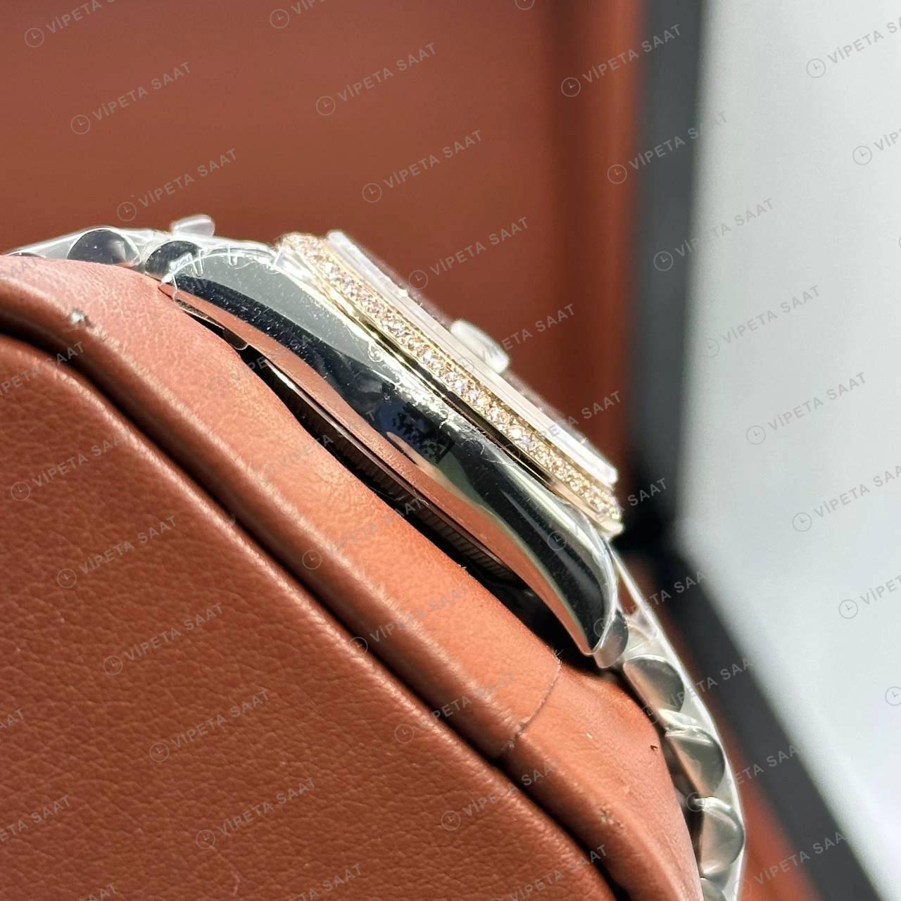 Rolex Datejust 126231 41 mm Jubilee Everose İki Renk Pırlanta Super Clone Eta Saat detay 4