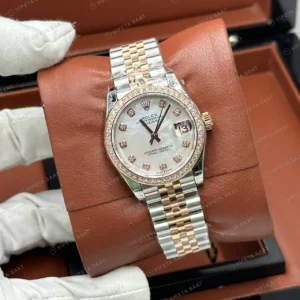 Rolex Datejust 126231 41 mm Jubilee Everose İki Renk Pırlanta Super Clone Eta Saat detay 6