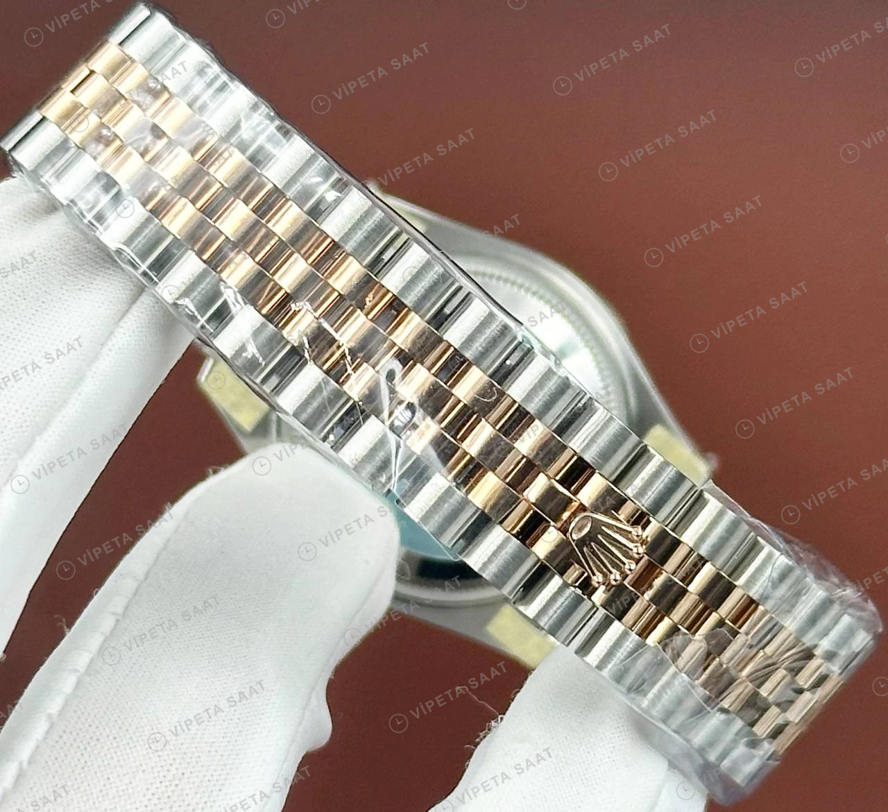 Rolex Datejust 126231 41 mm Jubilee Everose Pırlanta Super Clone Eta Saat detay 4