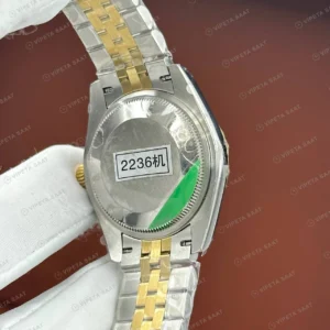 Rolex Datejust 126233 36 mm Yeşil Kadranlı Jubilee Pırlanta Super Clone Eta Saat karşıdan görünüm
