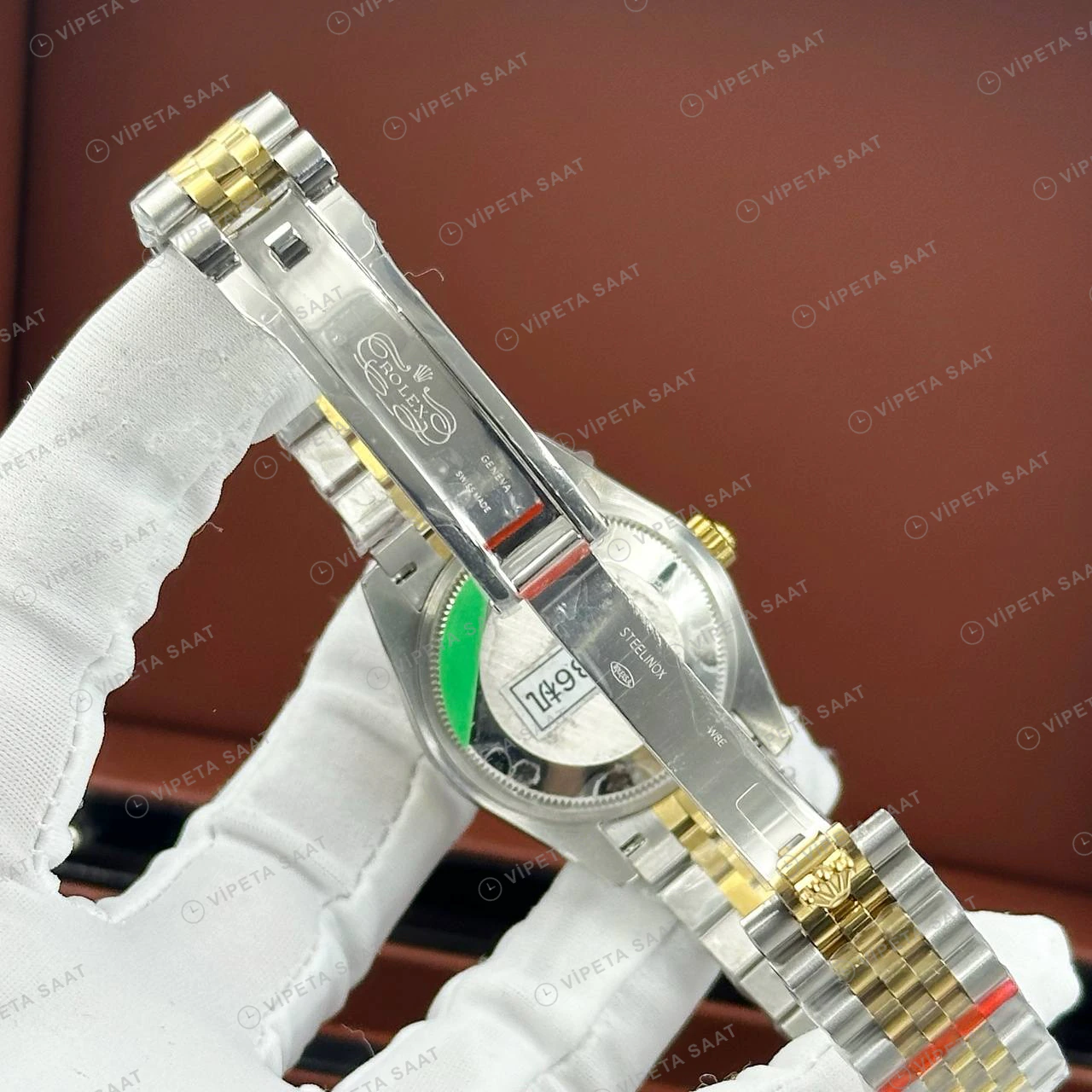 Rolex Datejust 126233 36 mm Yeşil Kadranlı Jubilee Pırlanta Super Clone Eta Saat detay 6