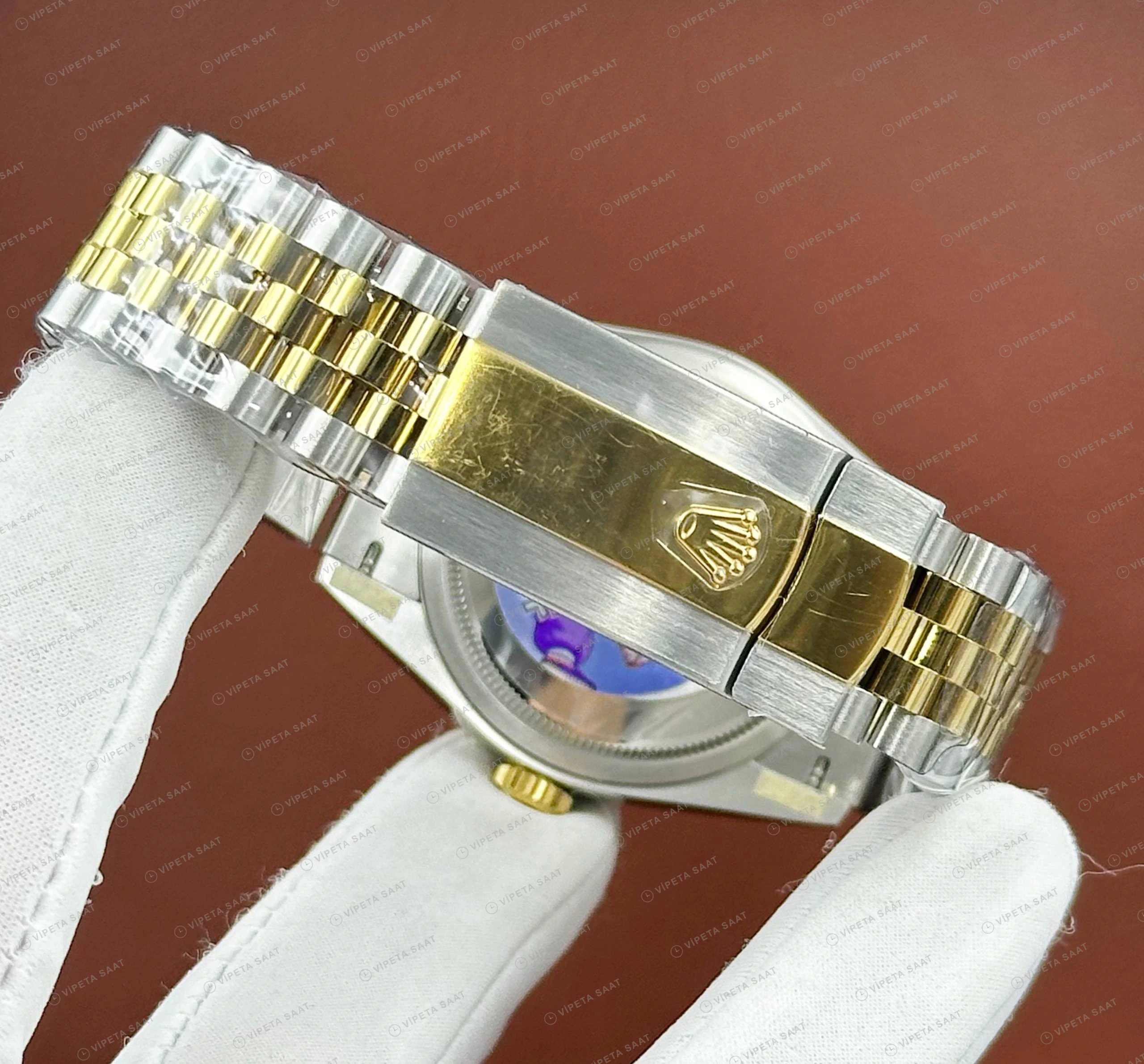 Rolex Datejust 126233 41 mm Beyaz Kadranlı Pırlanta Roma Super Clone Eta Saat detay 4