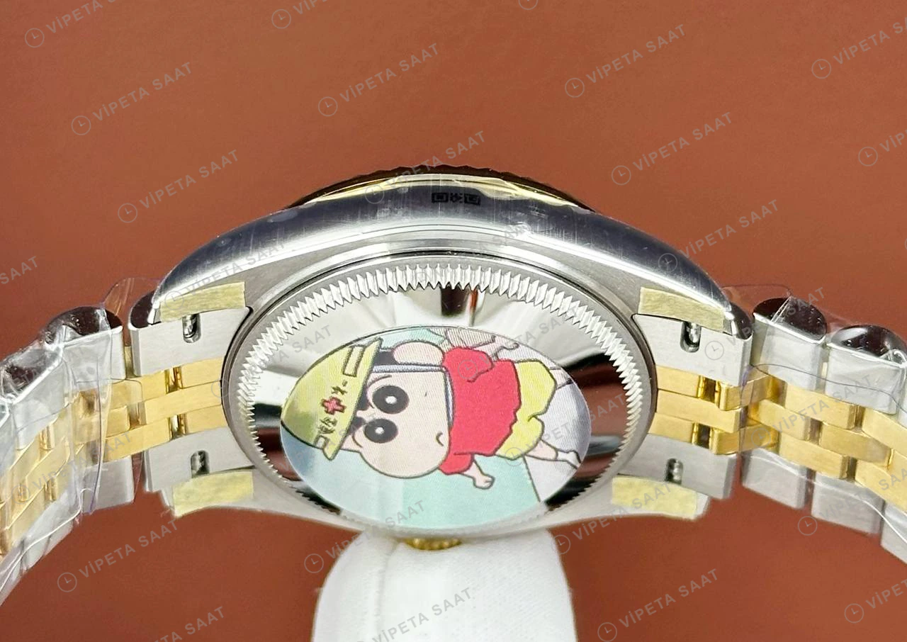 Rolex Datejust 126233 41 mm fluted Yeşil Kadranlı Pırlanta 2 Super Clone Eta Saat detay 5