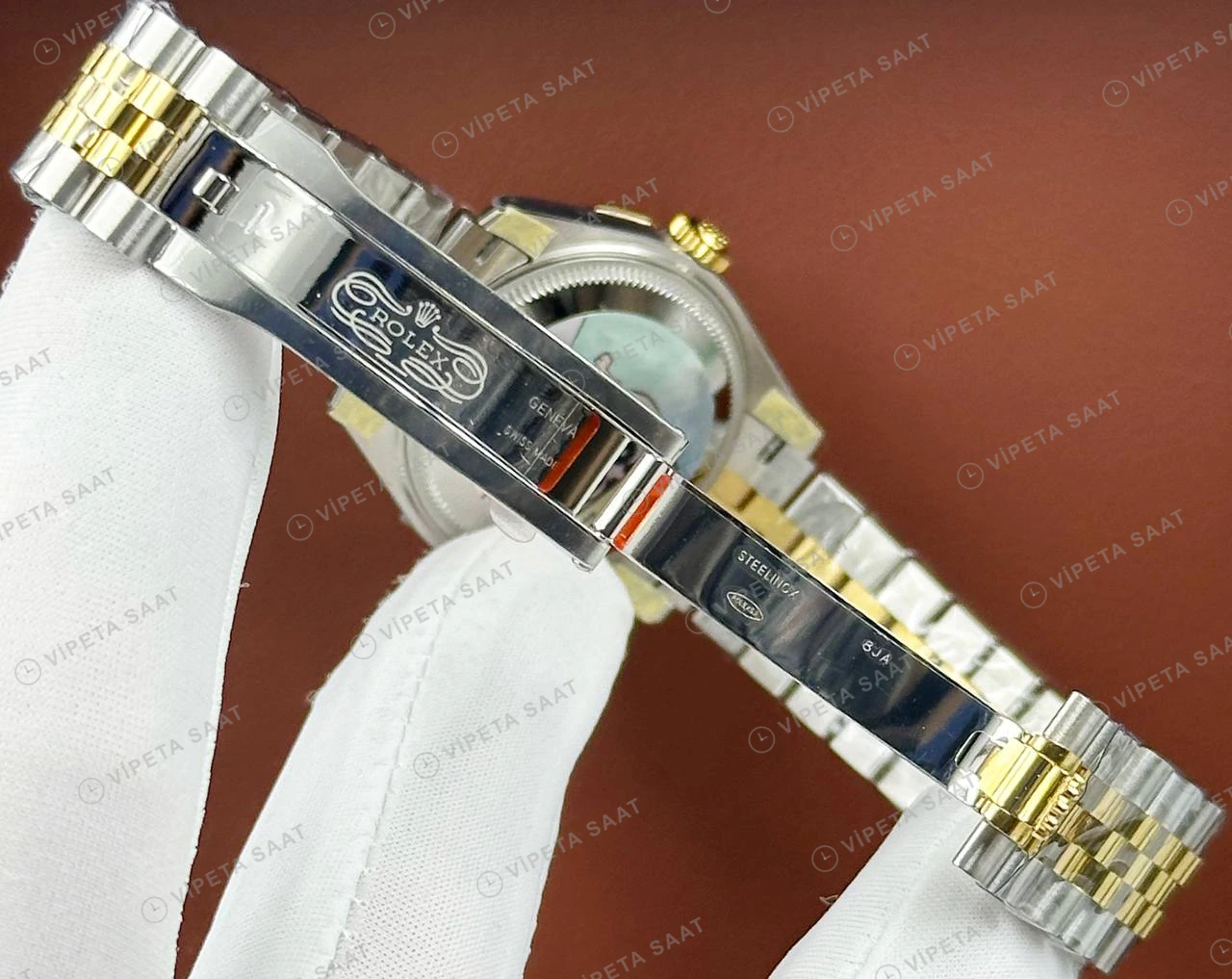 Rolex Datejust 126233 41 mm fluted Yeşil Kadranlı Pırlanta 2 Super Clone Eta Saat detay 6
