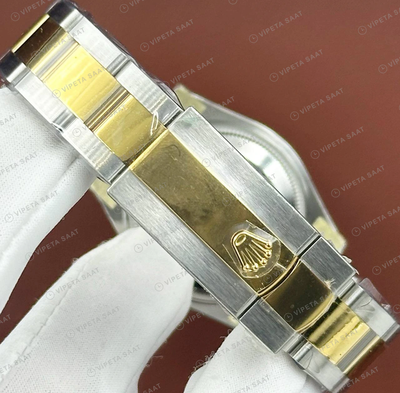 Rolex Datejust 126233 41 mm fluted Yeşil Kadranlı Pırlanta Super Clone Eta Saat detay 5