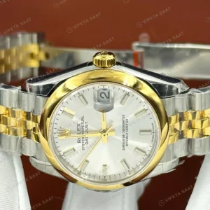 Rolex Datejust 126233 41 mm Gümüş Kadranlı Jubilee Super Clone Eta Saat karşıdan görünüm