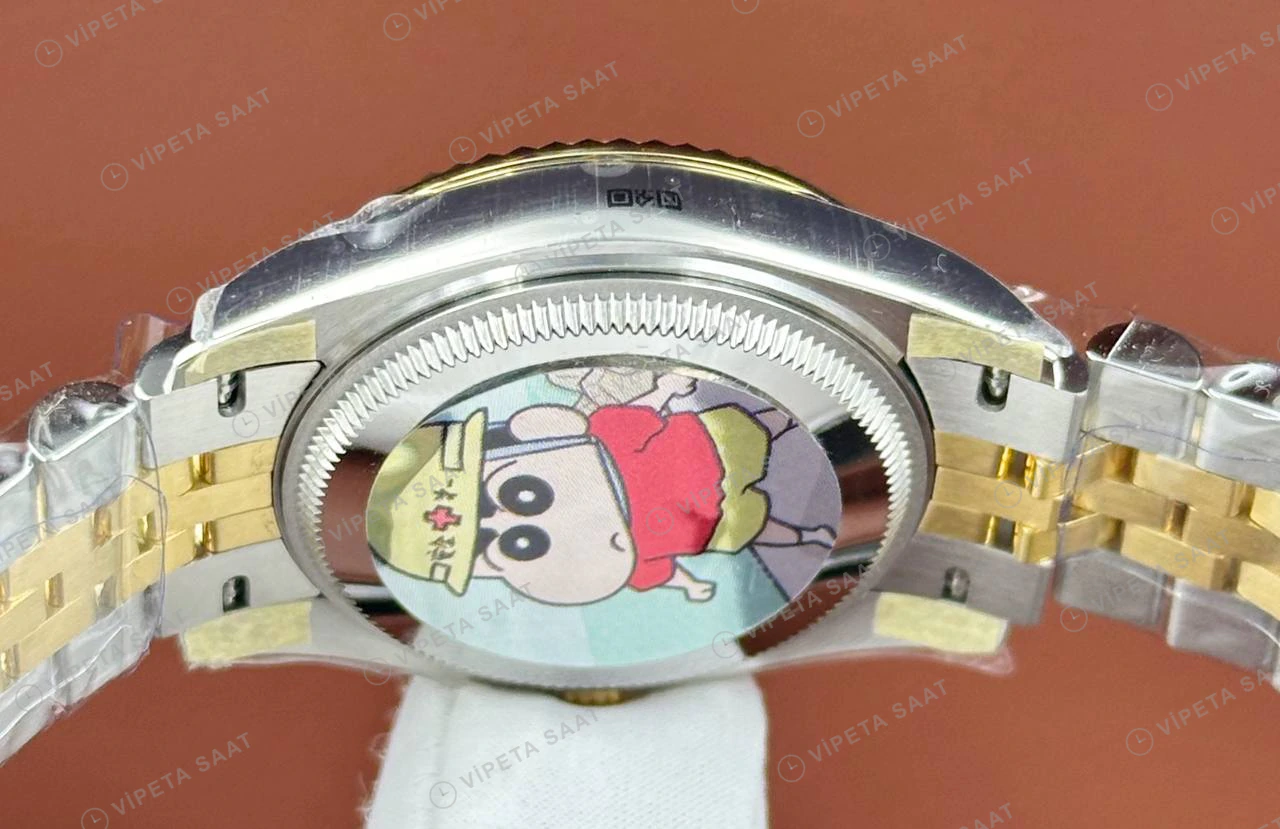 Rolex Datejust 126233 41 mm Sarı Kadranlı Jubilee Pırlanta 2 Super Clone Eta Saat detay 3