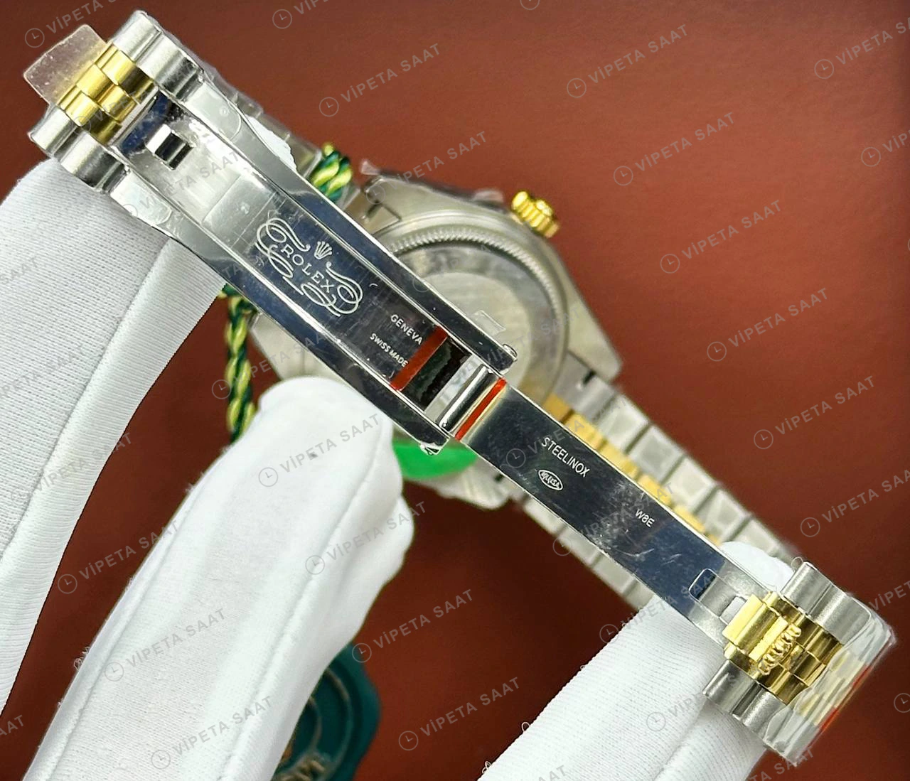 Rolex Datejust 126233 41 mm Sarı Kadranlı Jubilee Pırlanta 3 Super Clone Eta Saat detay 6