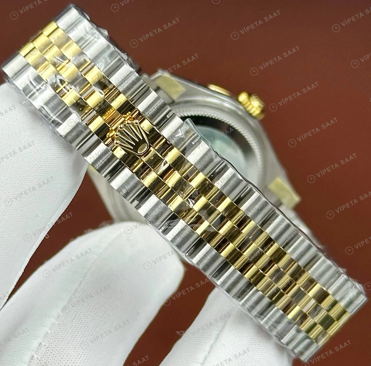 Rolex Datejust 126233 41 mm Sarı Kadranlı Jubilee Super Clone Eta Saat detay 5