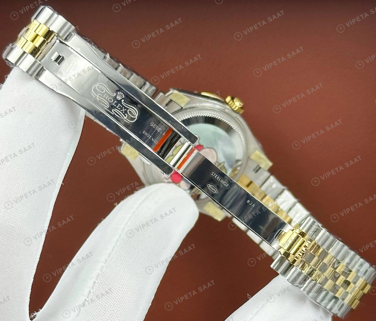 Rolex Datejust 126233 41 mm Sarı Kadranlı Jubilee Super Clone Eta Saat detay 6
