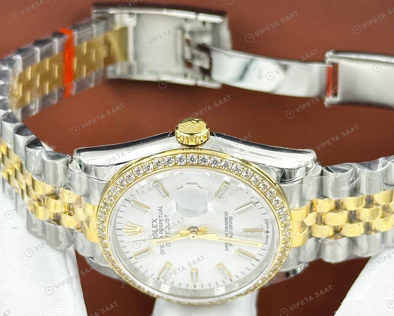 Rolex Datejust 126233 41 mm Sedef Kadranlı Jubilee Super Clone Eta Saat detay 5