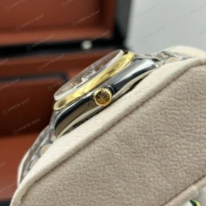 Rolex Datejust 126233 41 mm Siyah Kadranlı Jubilee İki Renk Super Clone Eta Saat karşıdan görünüm