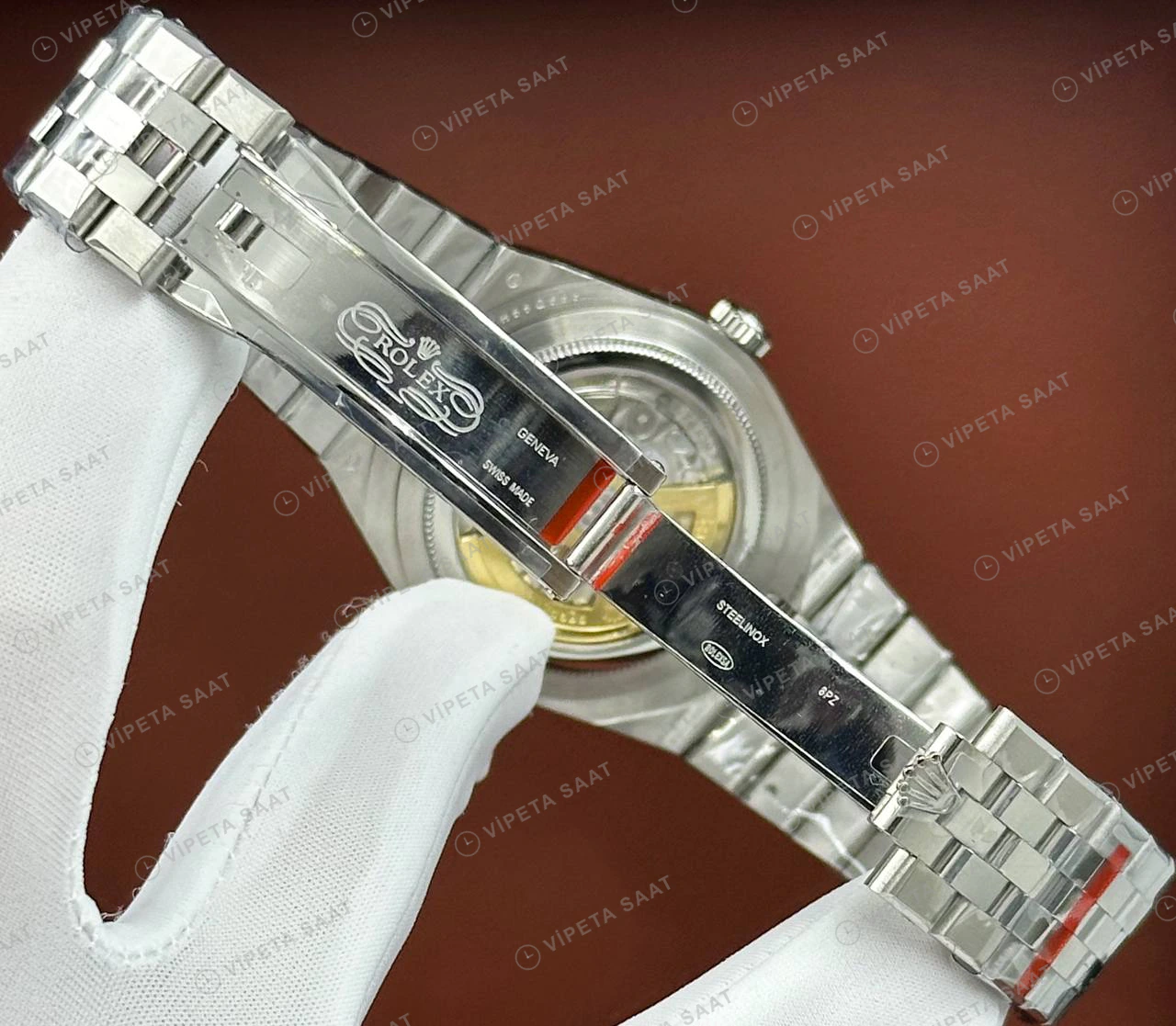 Rolex Datejust 126234 41 mm Buz Mavi Kadranlı Jubilee Fluted Super Clone Eta Saat detay 5