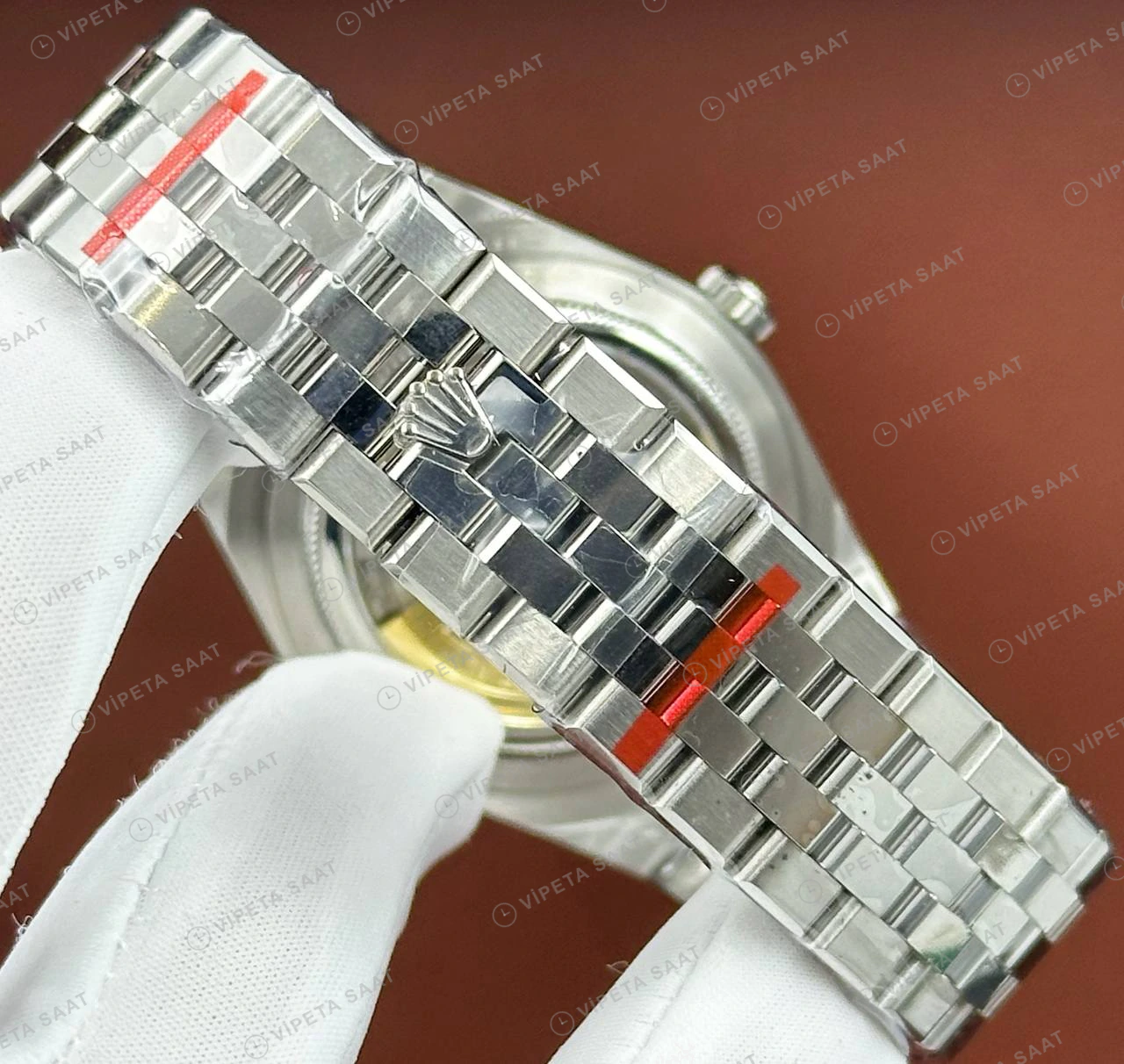 Rolex Datejust 126234 41 mm Buz Mavi Kadranlı Jubilee Fluted Super Clone Eta Saat detay 6