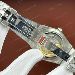 Rolex Datejust 126234 41 mm fluted Yeşil Kadranlı Jubilee 2 Super Clone Eta Saat karşıdan görünüm