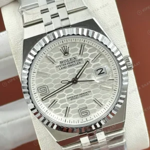 Rolex Datejust 126234 41 mm fluted Yeşil Kadranlı Jubilee 2 Super Clone Eta Saat detay 5