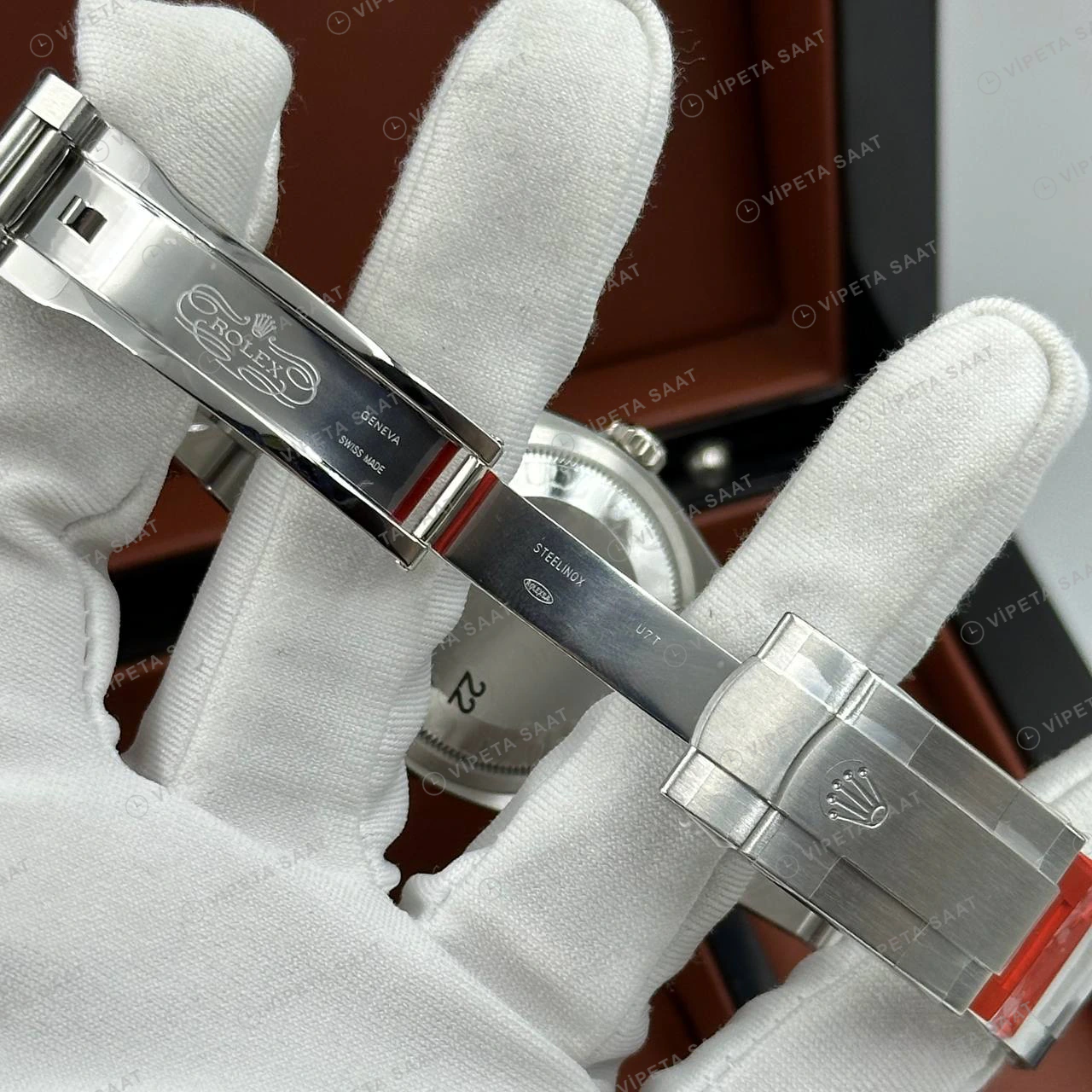 Rolex Datejust 126234 41 mm fluted Yeşil Kadranlı Jubilee 4 Super Clone Eta Saat detay 4
