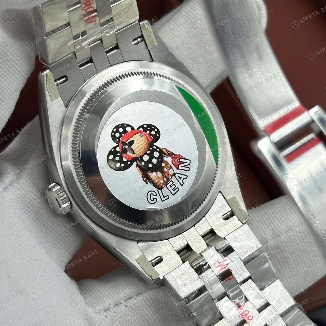 Rolex Datejust 36 mm 126234 Pırlanta İndeksli Siyah Kadranlı Jubilee Bilezik Fluted (Yivli) Bezel 3235 Super Clone ETA Saat detay 5