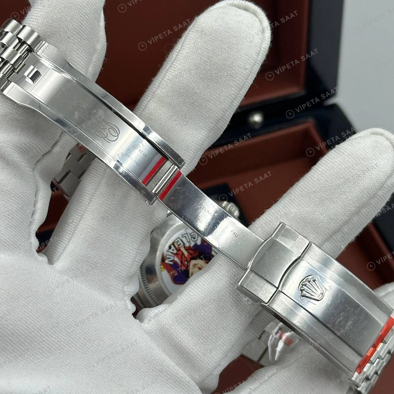 Rolex Datejust 36 mm 126234 Pırlanta İndeksli Sedef Kadranlı Jubilee Bilezik Fluted (Yivli) Bezel 3235 Super Clone ETA Saat detay 5