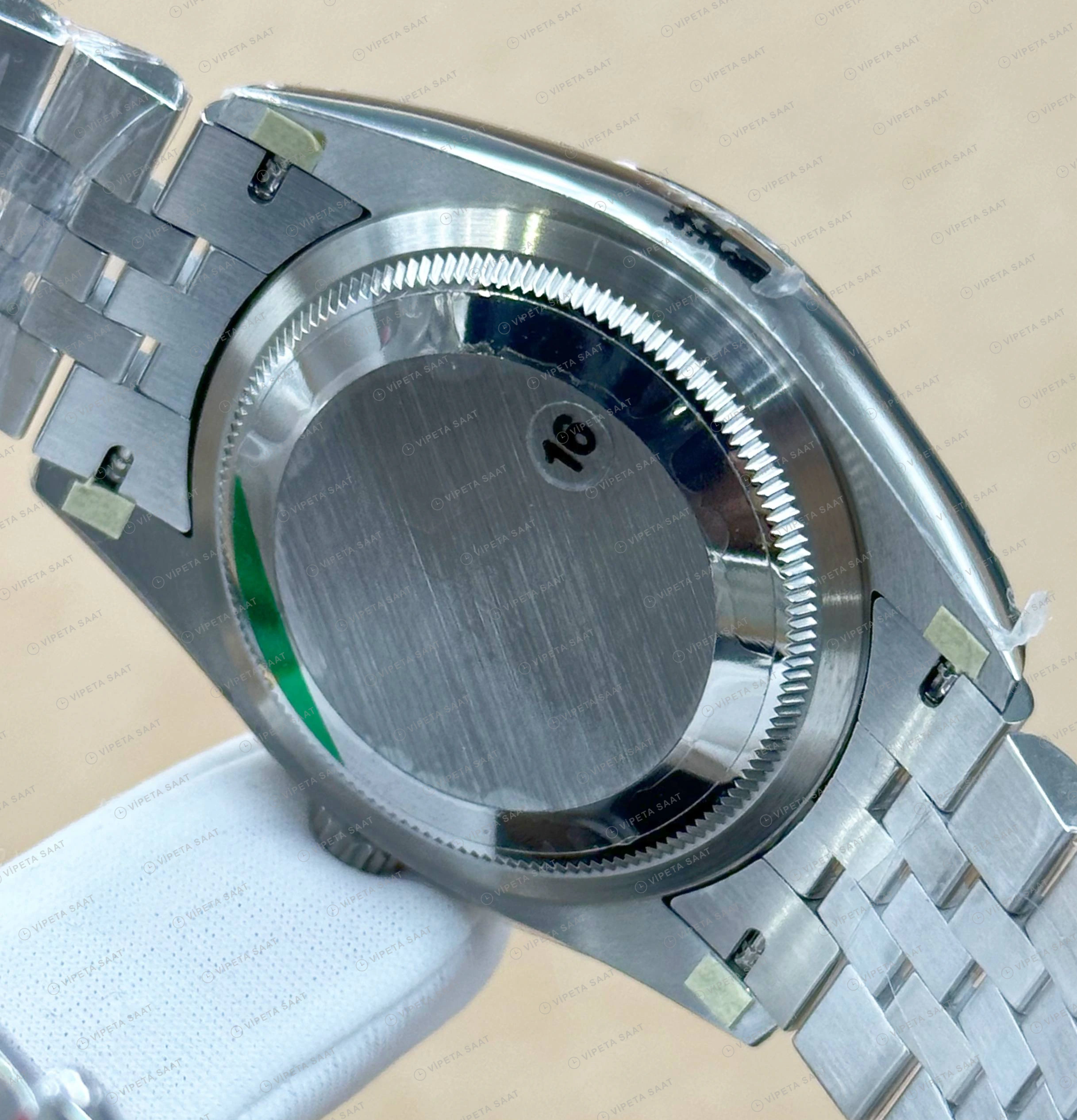 Rolex Datejust 31 mm 278274 Pırlanta İndeksli Gümüş Kadranlı Oyster Bilezik Fluted (Yivli) Bezel 2236 Super Clone ETA Saat detay 4