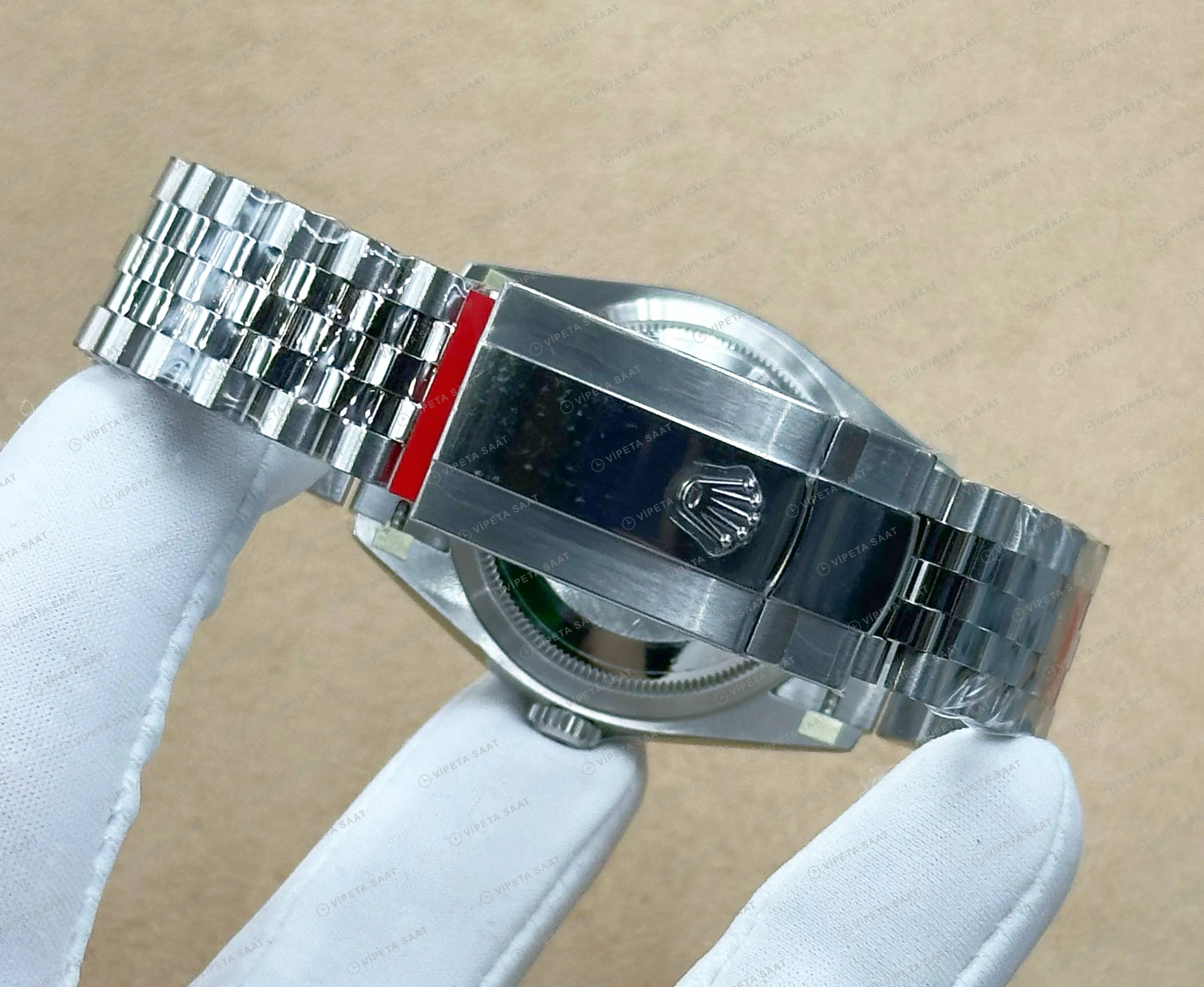 Rolex Datejust 31 mm 278274 Pırlanta İndeksli Gümüş Kadranlı Oyster Bilezik Fluted (Yivli) Bezel 2236 Super Clone ETA Saat detay 6