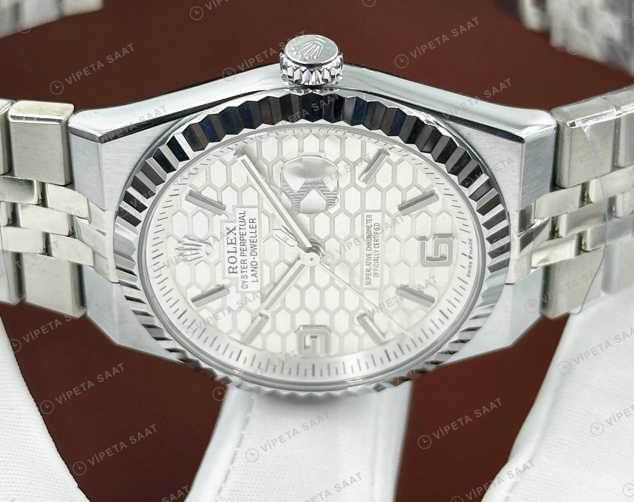 Rolex Datejust 126234 41 mm Jubilee Pırlanta Super Clone Eta Saat detay 4