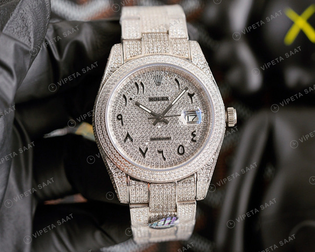 Rolex Datejust 126300 Siyah Super Clone ETA Saat detay 4