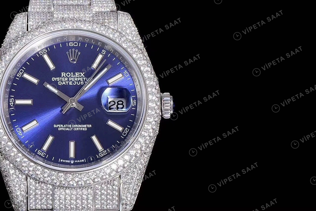 Rolex Datejust 126300 Mavi Super Clone ETA Saat detay 11